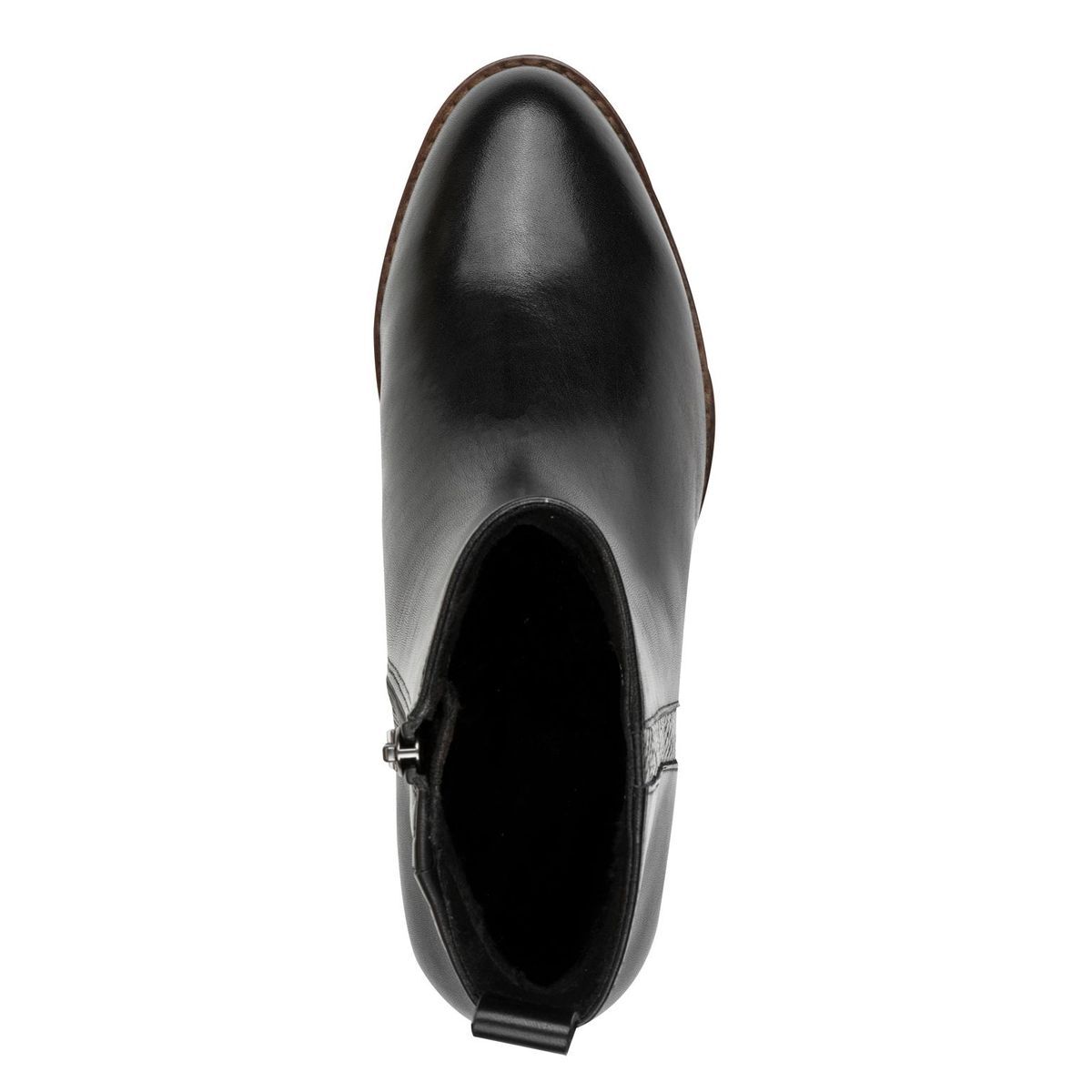 Bottine en cuir noir combiné, MARCO TOZZI