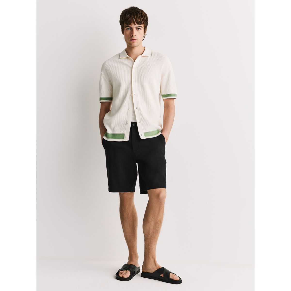 Short chino stretch noir, NEXT