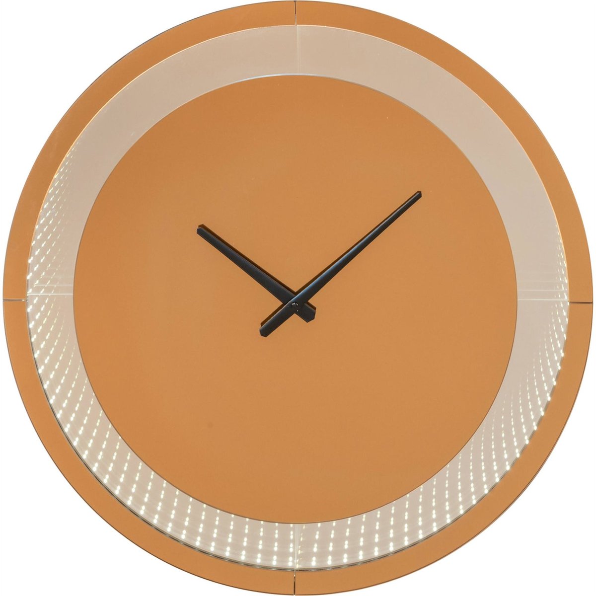 Horloge murale LED miroir effet infini brun chaud, RECOLLECTION