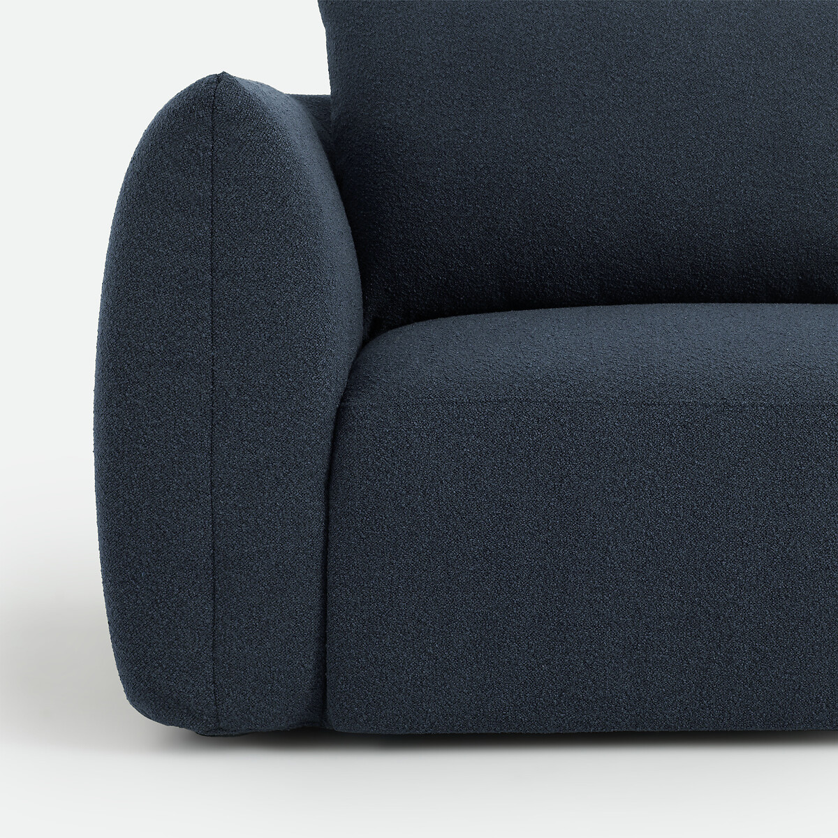 Canapé droit, 3 ou 4 places, en bouclette fine, EDITH bleu, LA REDOUTE INTERIEURS