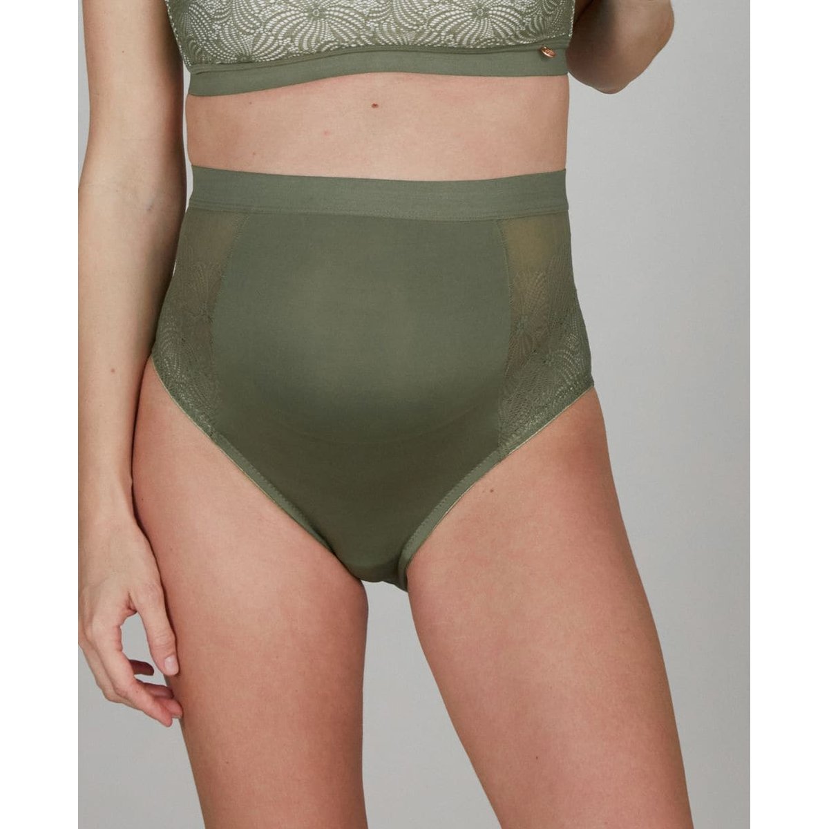 Maxi culotte de maternité DAHLIA kaki, CACHE COEUR