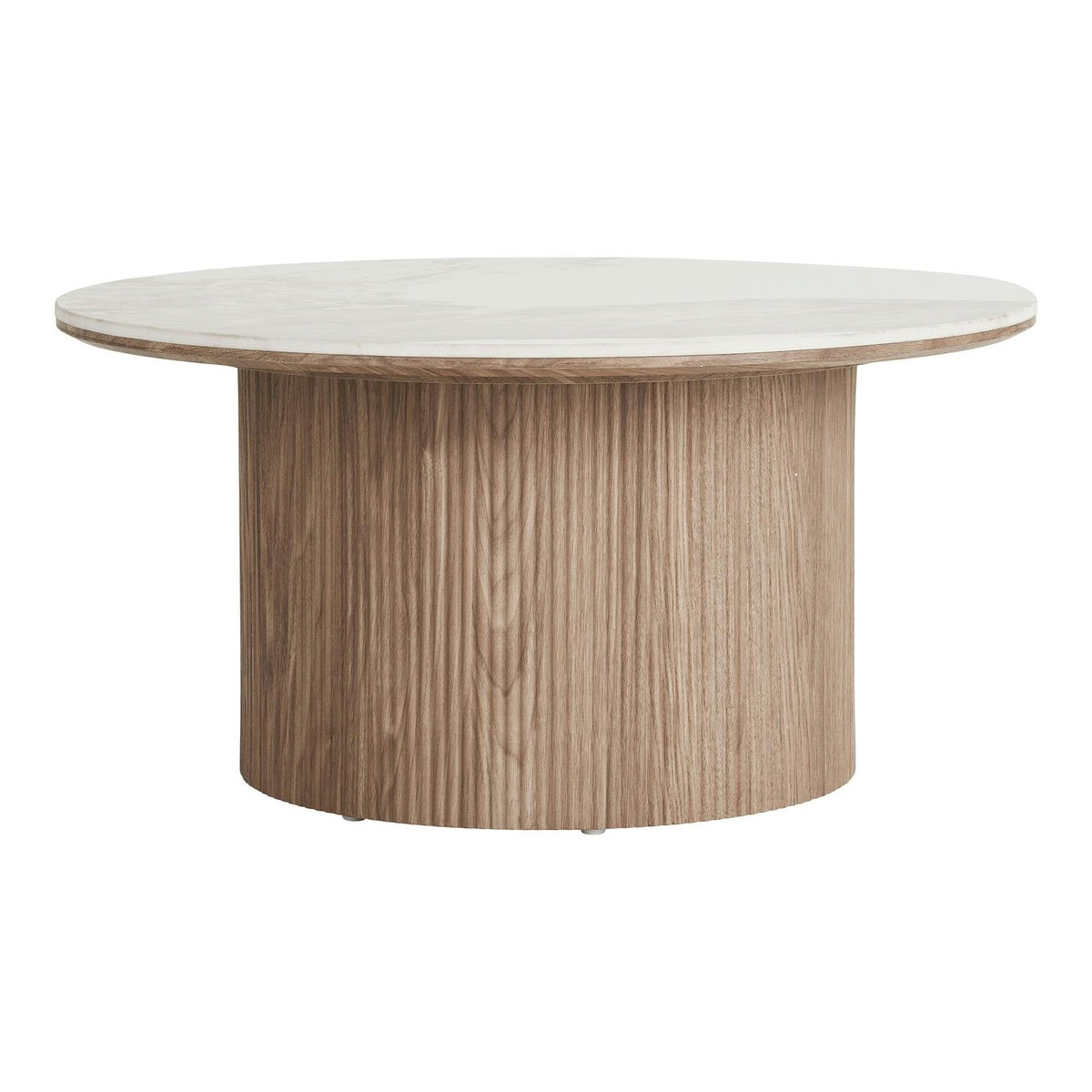 Table basse ronde en céramique effet marbre Ø80 cm PRATO blanc, PIER IMPORT