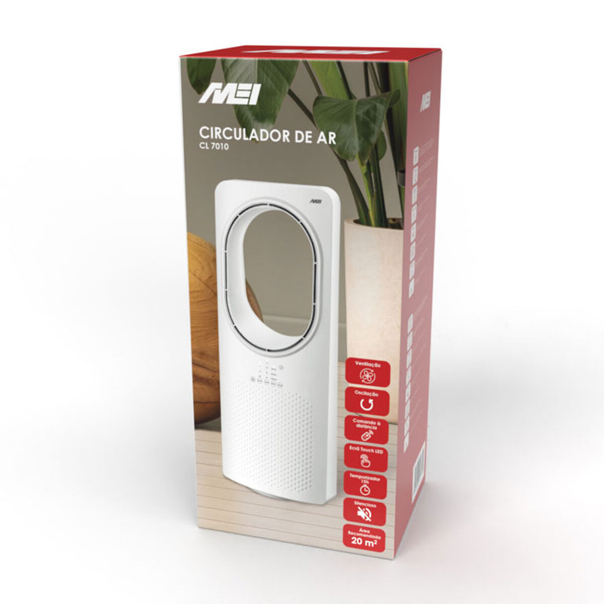 Circulador de ar CL7010, MEI branco, MEI