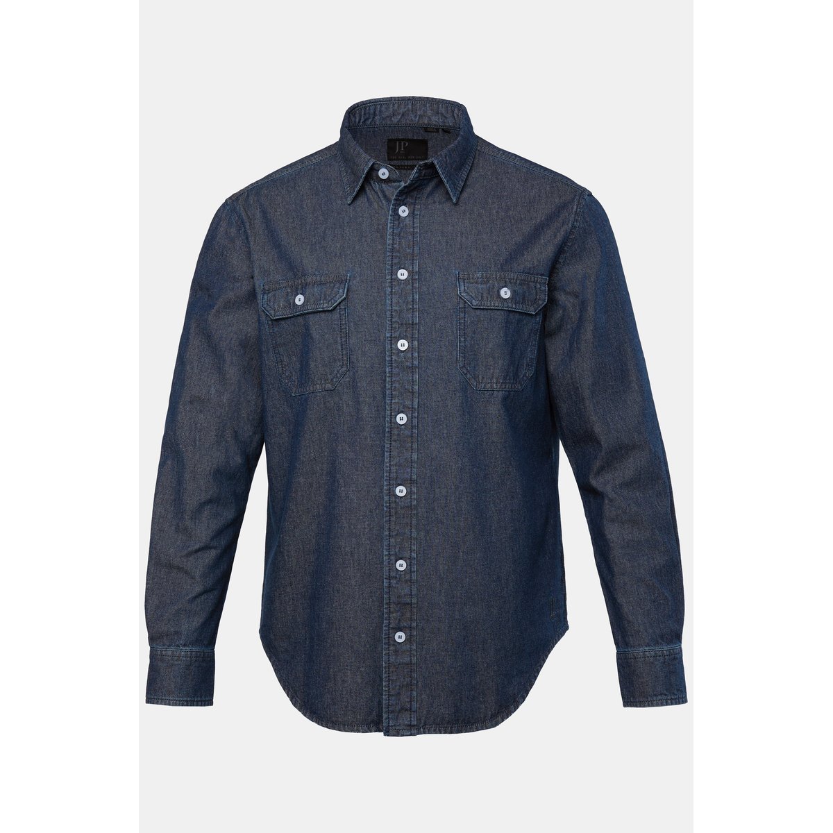 Chemise en jean, manches longues et col Kent jean bleu foncé, JP1880