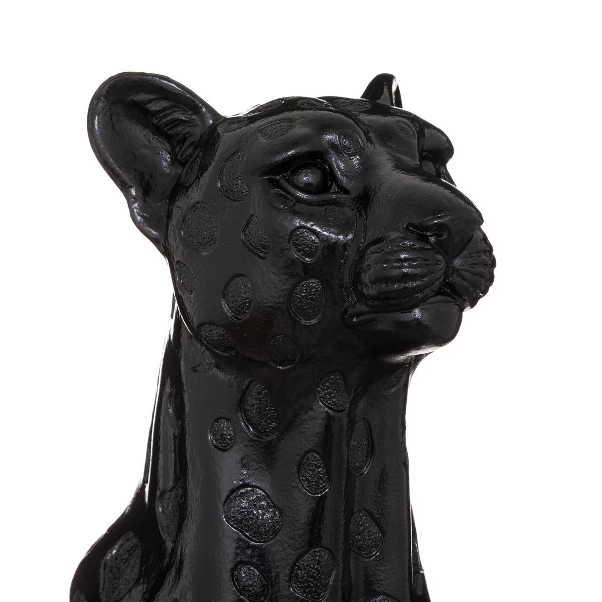 Statuette léopard artificiel noir, ATMOSPHERA