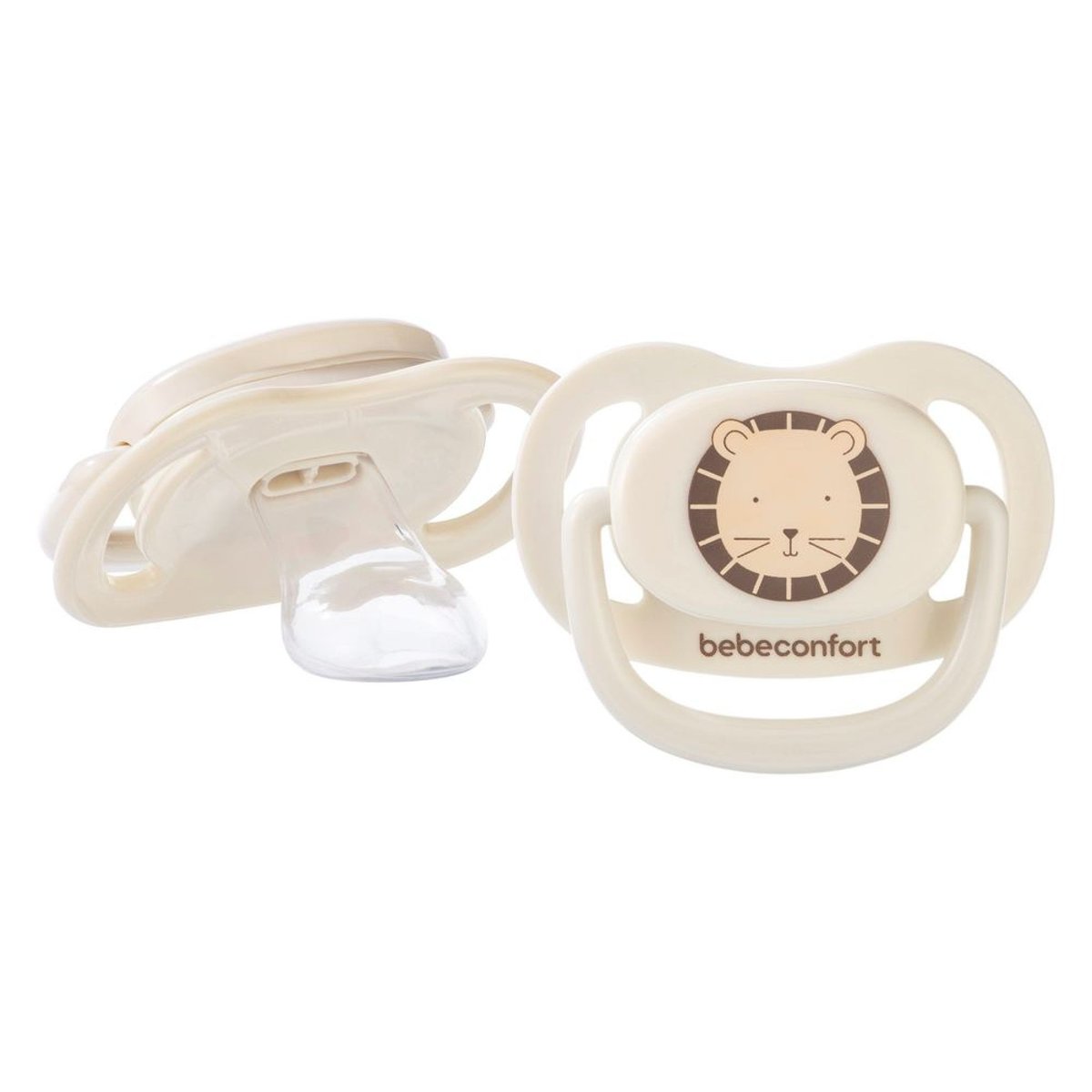 Lot de 2 sucettes physiologiques silicone Air Confort 6-18 mois Sand couleur unique, BEBECONFORT
