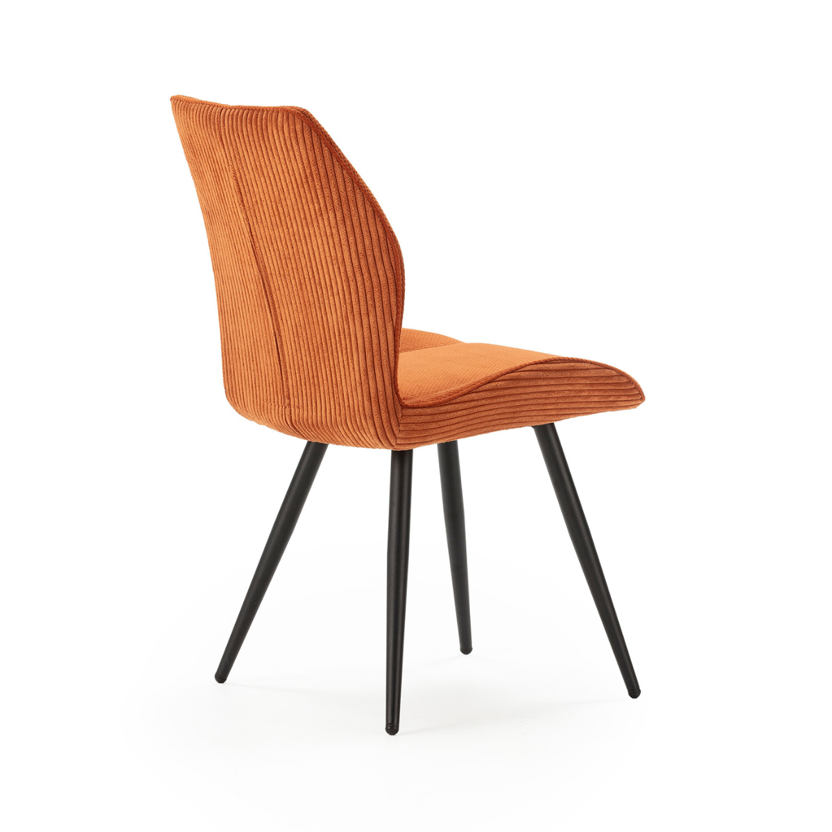 Lot de 2 chaises en tissu avec pieds en métal noir L45 cm - ADAYA orange, CALICOSY