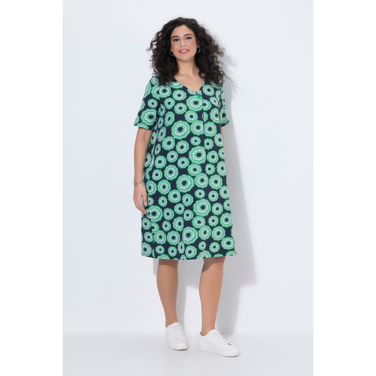 Robe en jersey motif parasols vert gazon, ULLA POPKEN