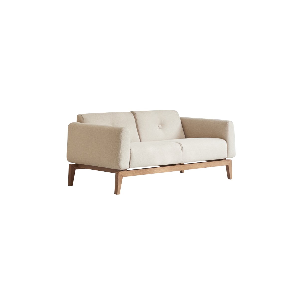 Canapé droit en Tissu massif, BJORN beige, TIKAMOON