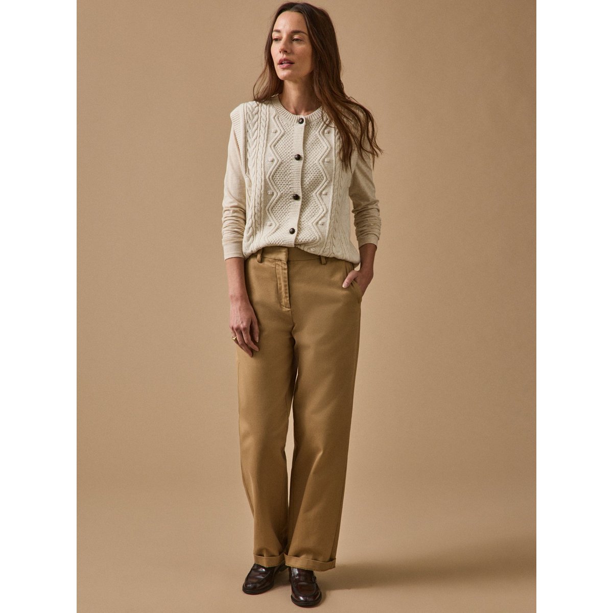 Gilet sans manches laine RWS* ecru, CYRILLUS