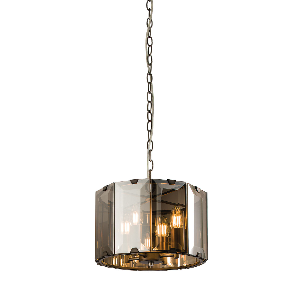 Clifton 4-Light Bevelled Glass Pendant Light grey, ÉDITÉ