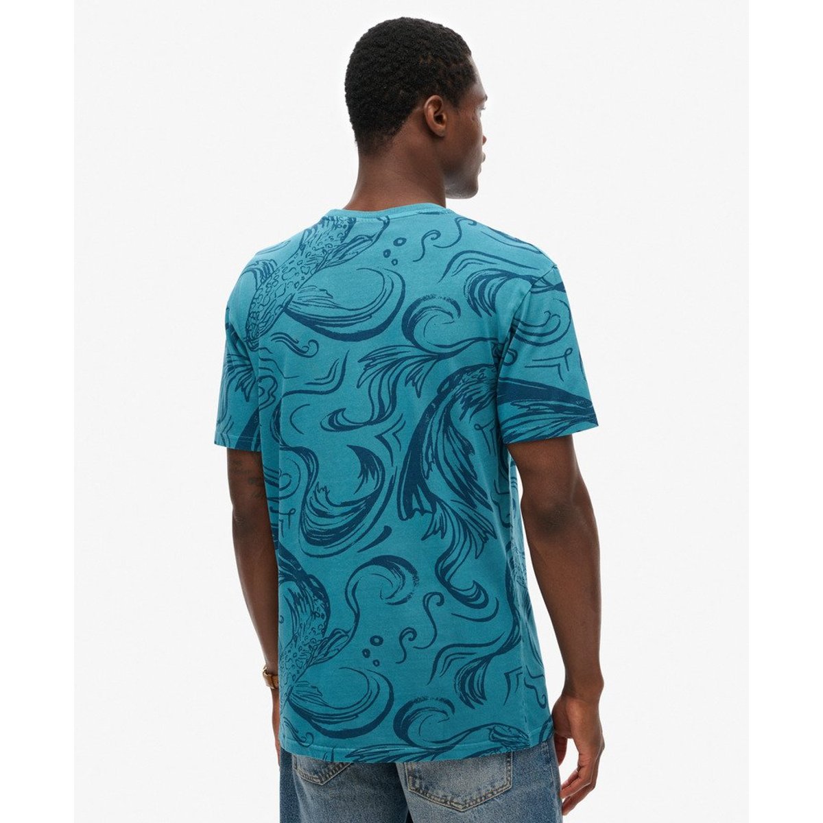 T-shirt imprimé surteint vintage bleu quais, SUPERDRY