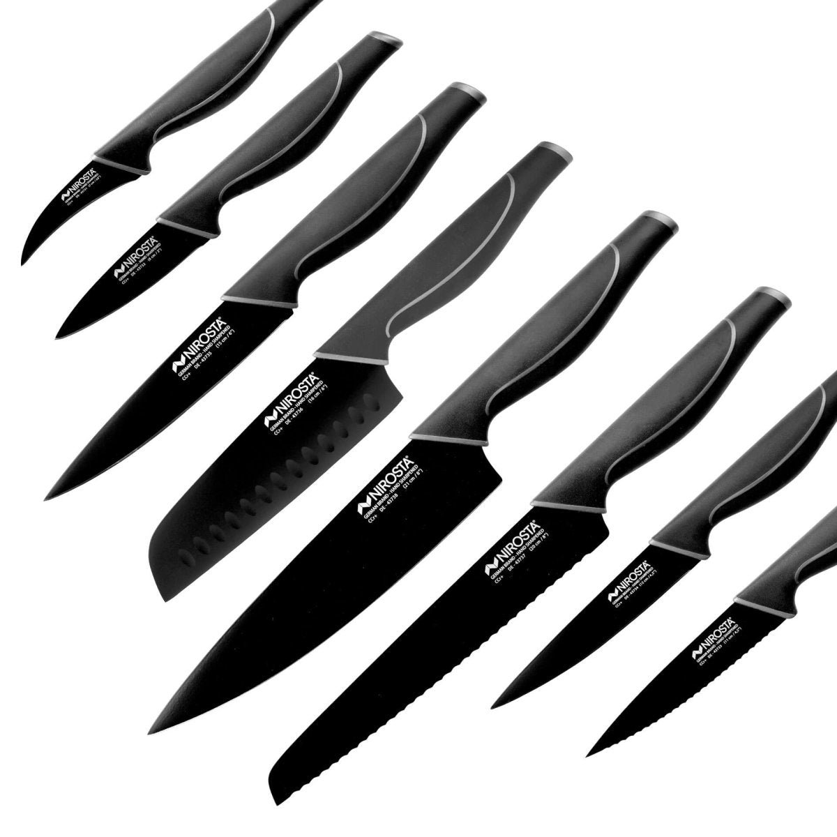Couteau de cuisine Santoku lame de 16 cm BLACK EDITION noir, NIROSTA