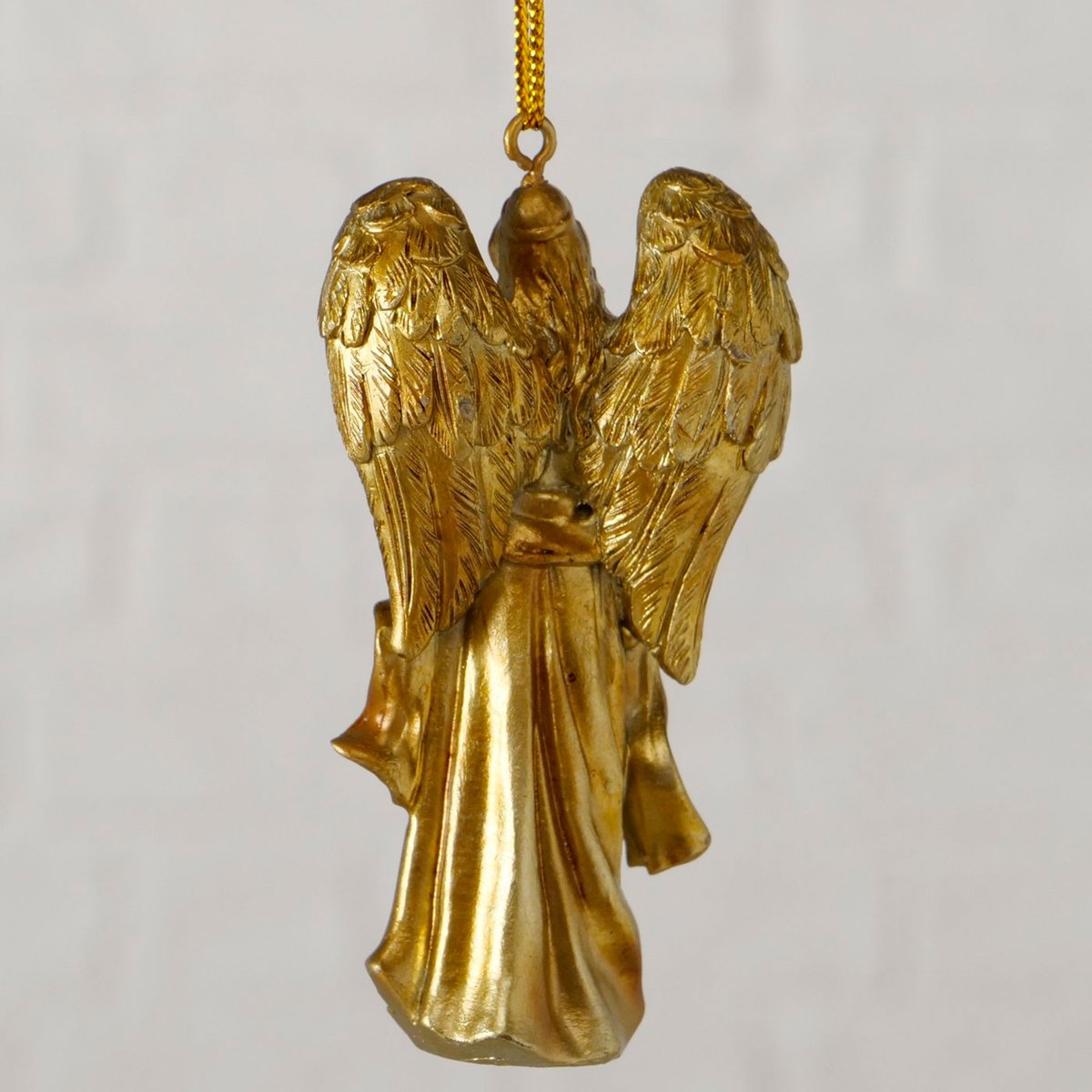 Set de 2 boules de Noël en résine dorée anges 6.5x2.5x8cm doré, WADIGA
