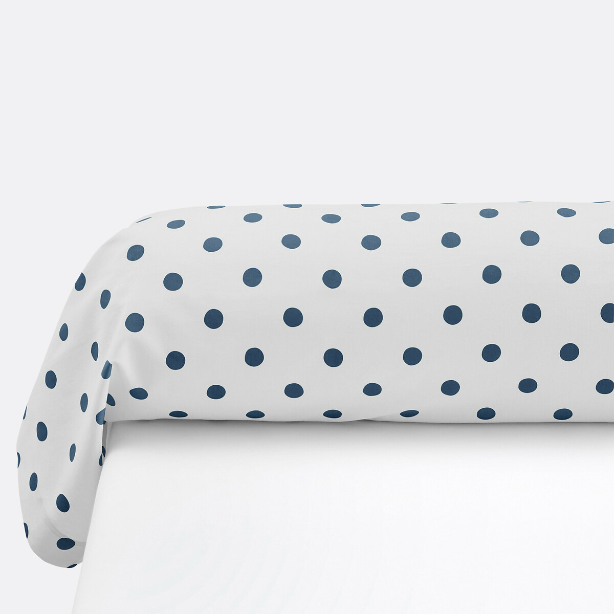 Clarisse Polka Dot Brushed Cotton Pillowcase white/petrol blue, LA REDOUTE INTERIEURS
