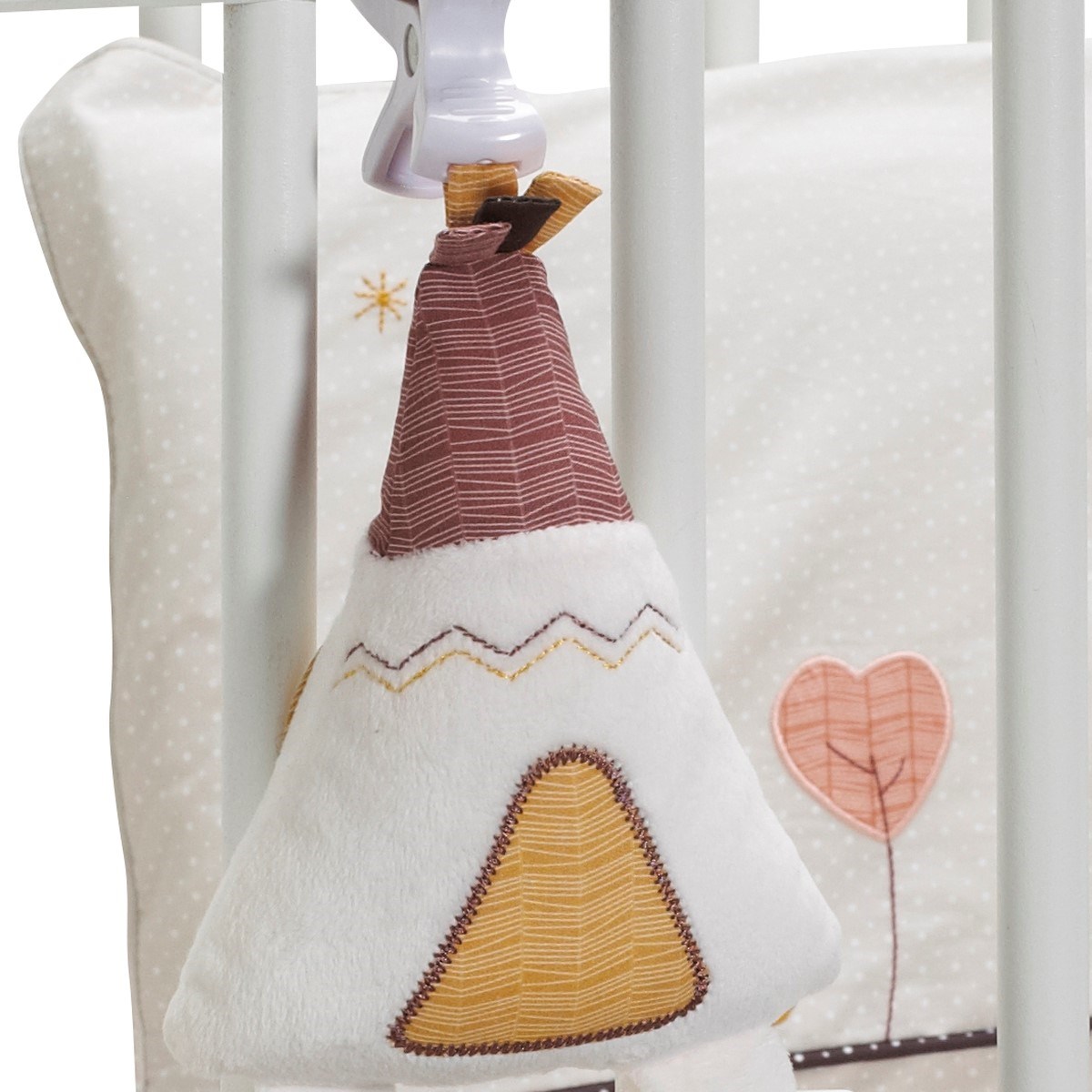 Jouet d'activités enfant Tipi en velours blanc, SAUTHON