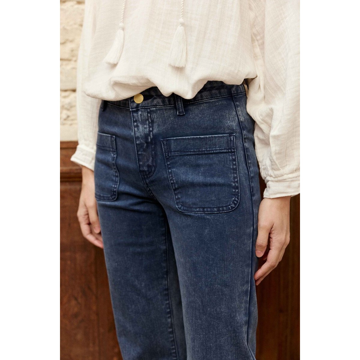 Sonny Washed Flared Jeans navy, LA PETITE ETOILE