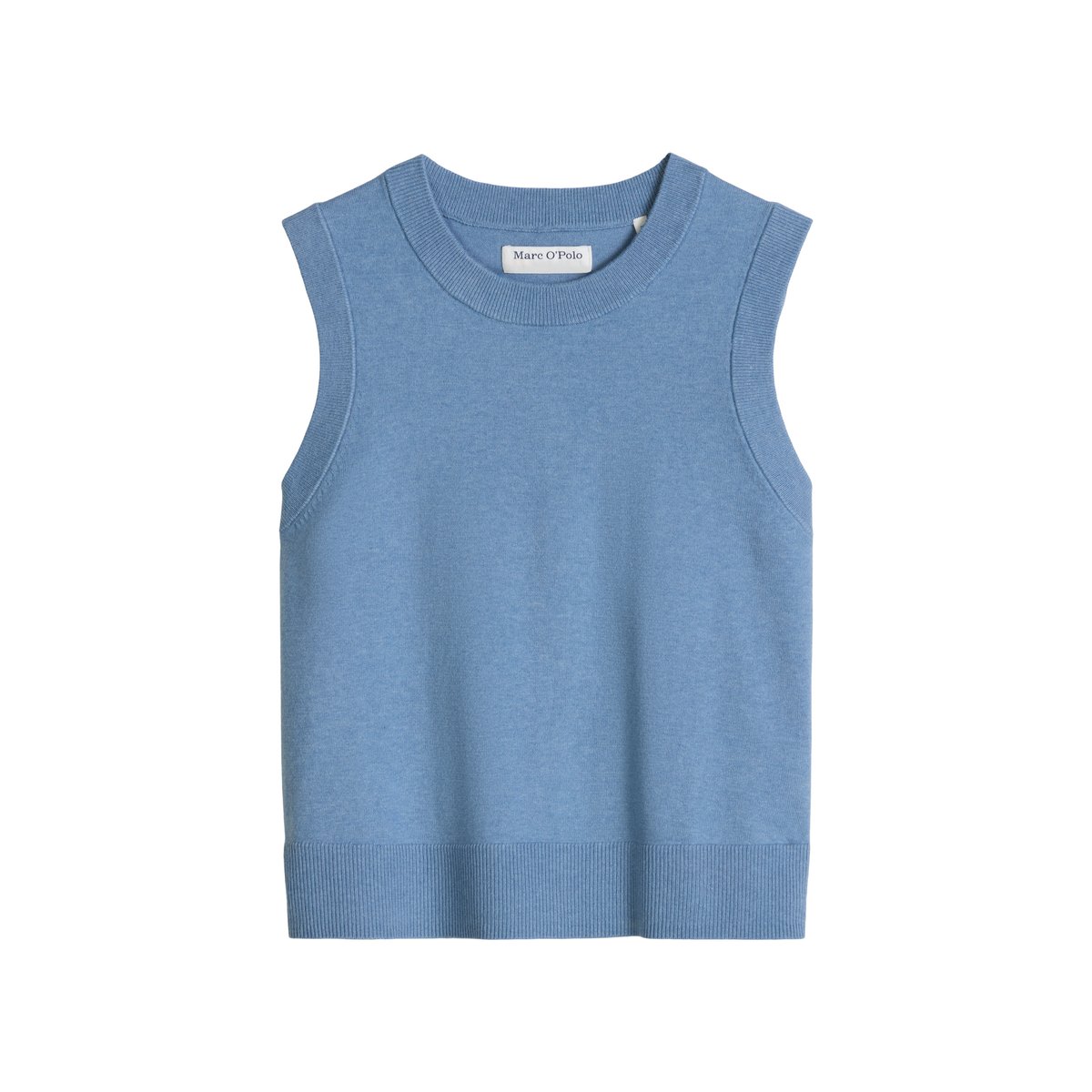 Pull sans manches coupe classique en Soft Cotton Stretch blaubleu, MARC O’POLO DENIM