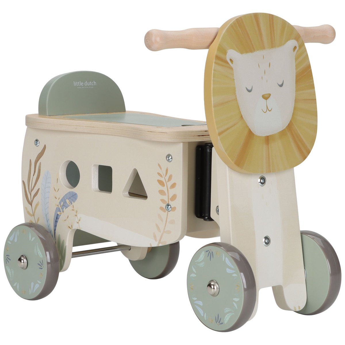 Porteur vert, multicolore, bois, LITTLE DUTCH