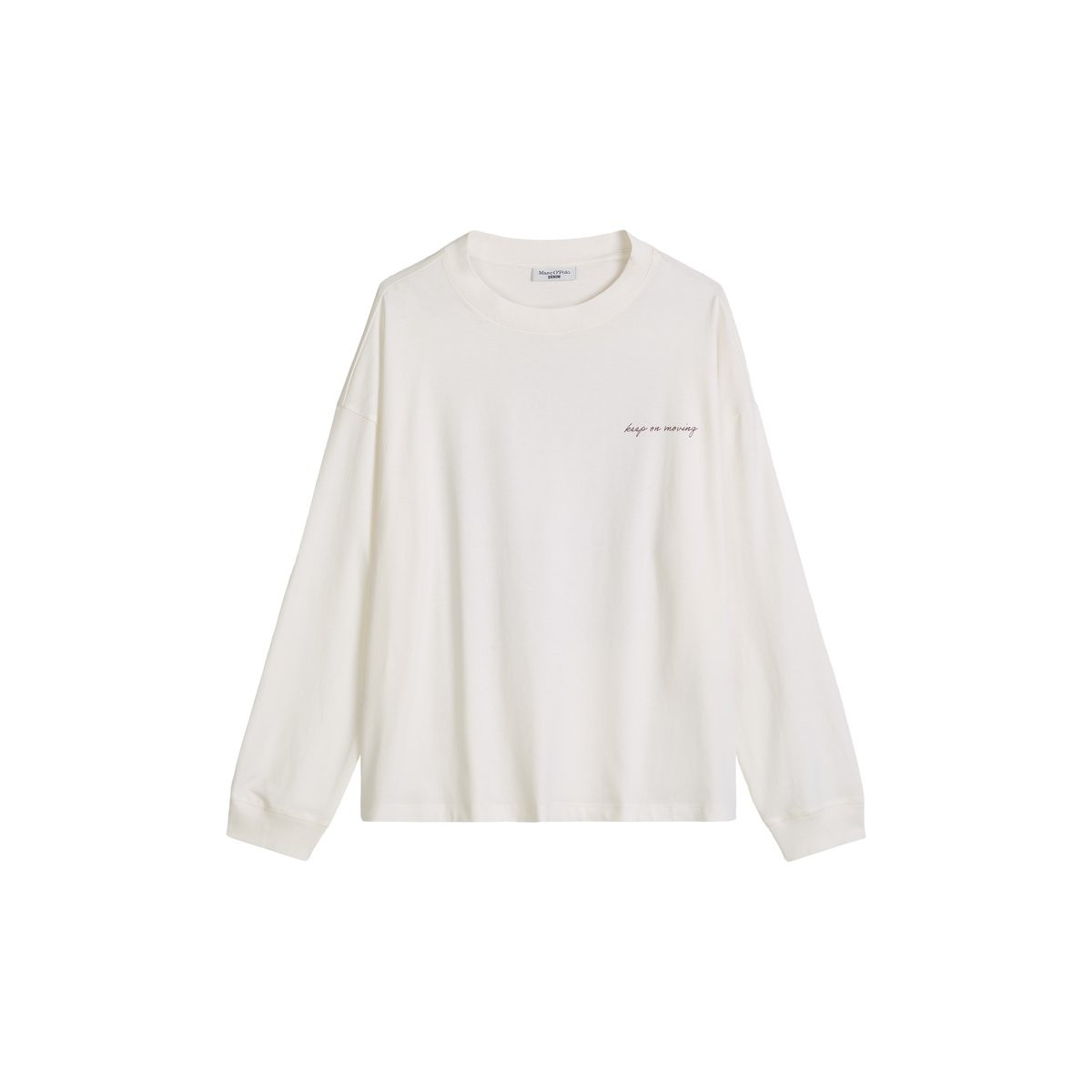 T-shirt long relaxed en jersey lourd blanc naturel, MARC O’POLO DENIM