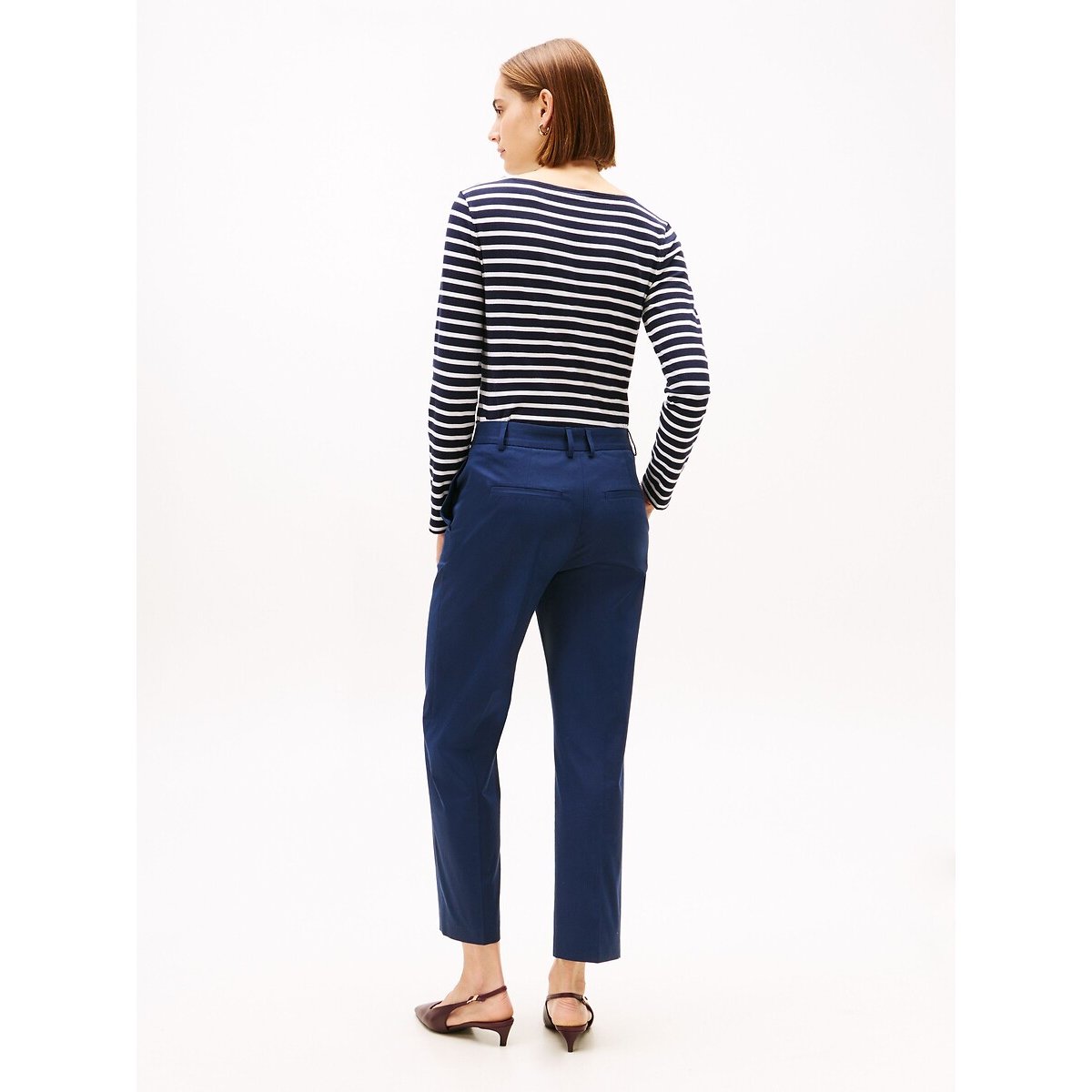 Pantalon chino droit longueur cheville marine, TOMMY HILFIGER