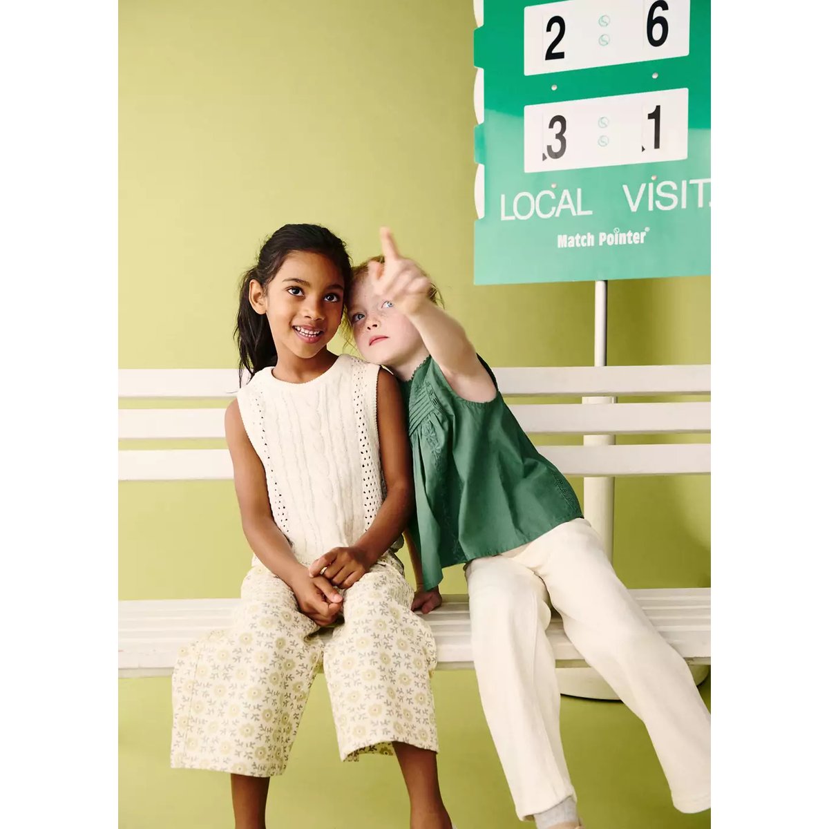 Blouse coton détails froncés vert, MANGO BABY