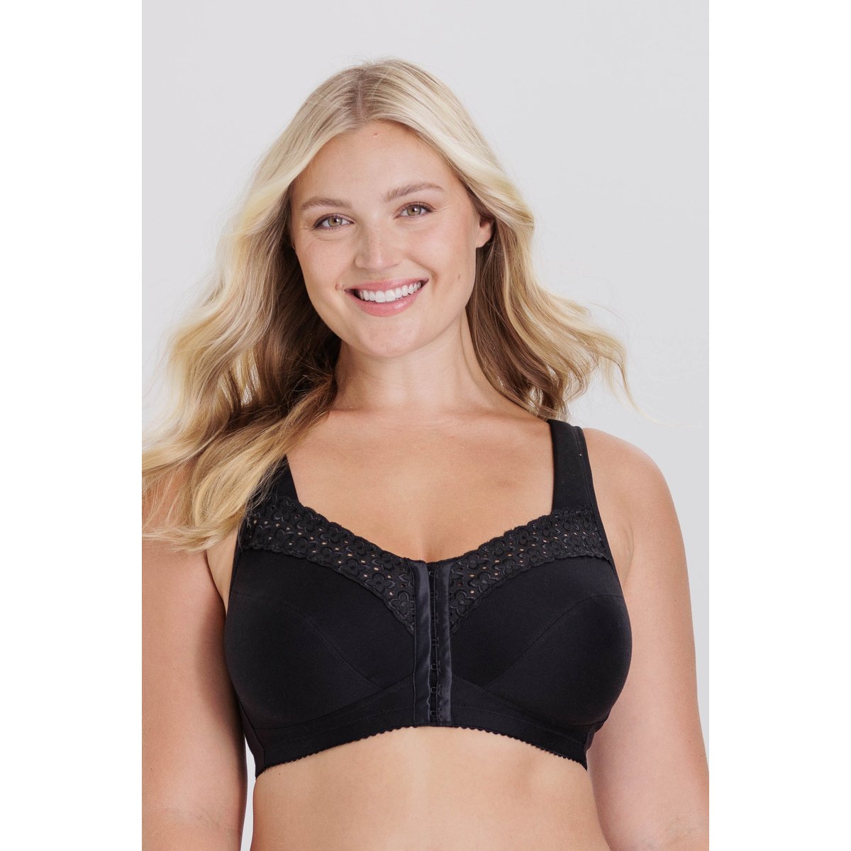 Soutien-gorge à fermeture devant BRODERIE ANGLAISE noir, MISS MARY OF SWEDEN