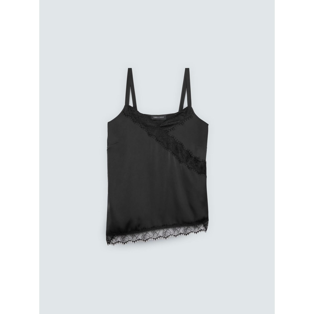 Top avec détails en dentelle noir, FIORELLA RUBINO