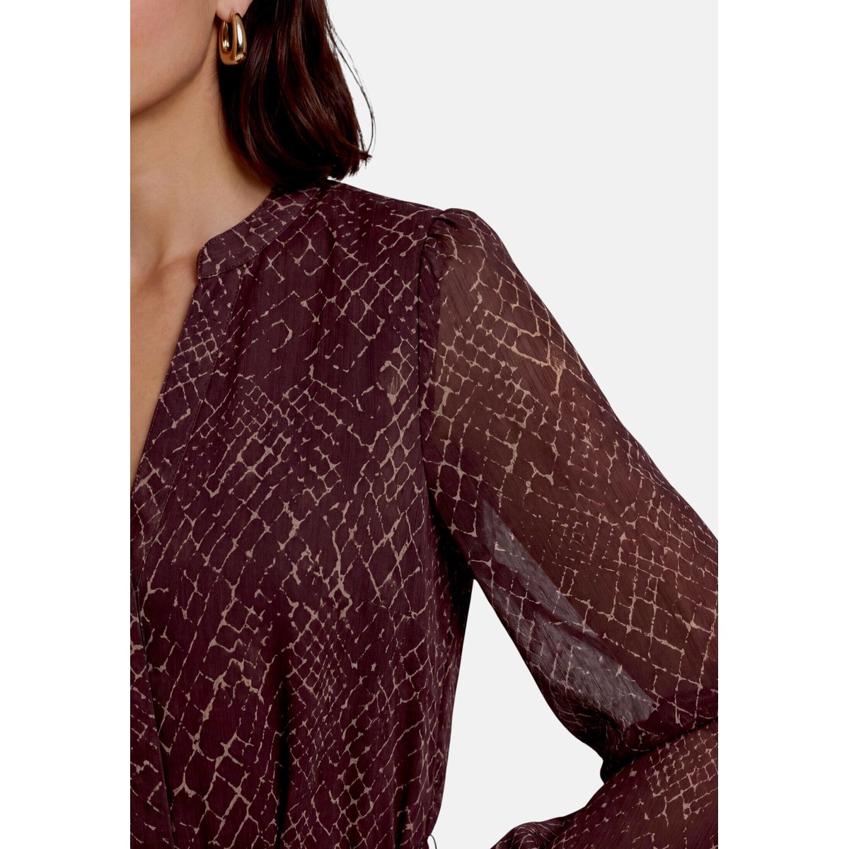 Robe maxi longueur à ceinture beige/brown, ZERO