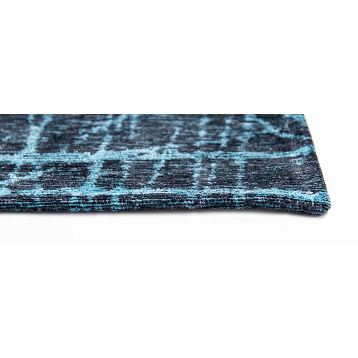 Tapis salon et chambre design coton POLAR bleu, NOVATREND