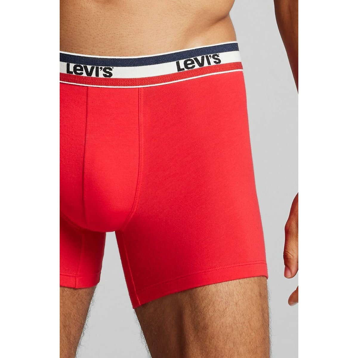 Lot de 2 boxers unis logo sportswear noir + rouge, LEVI'S