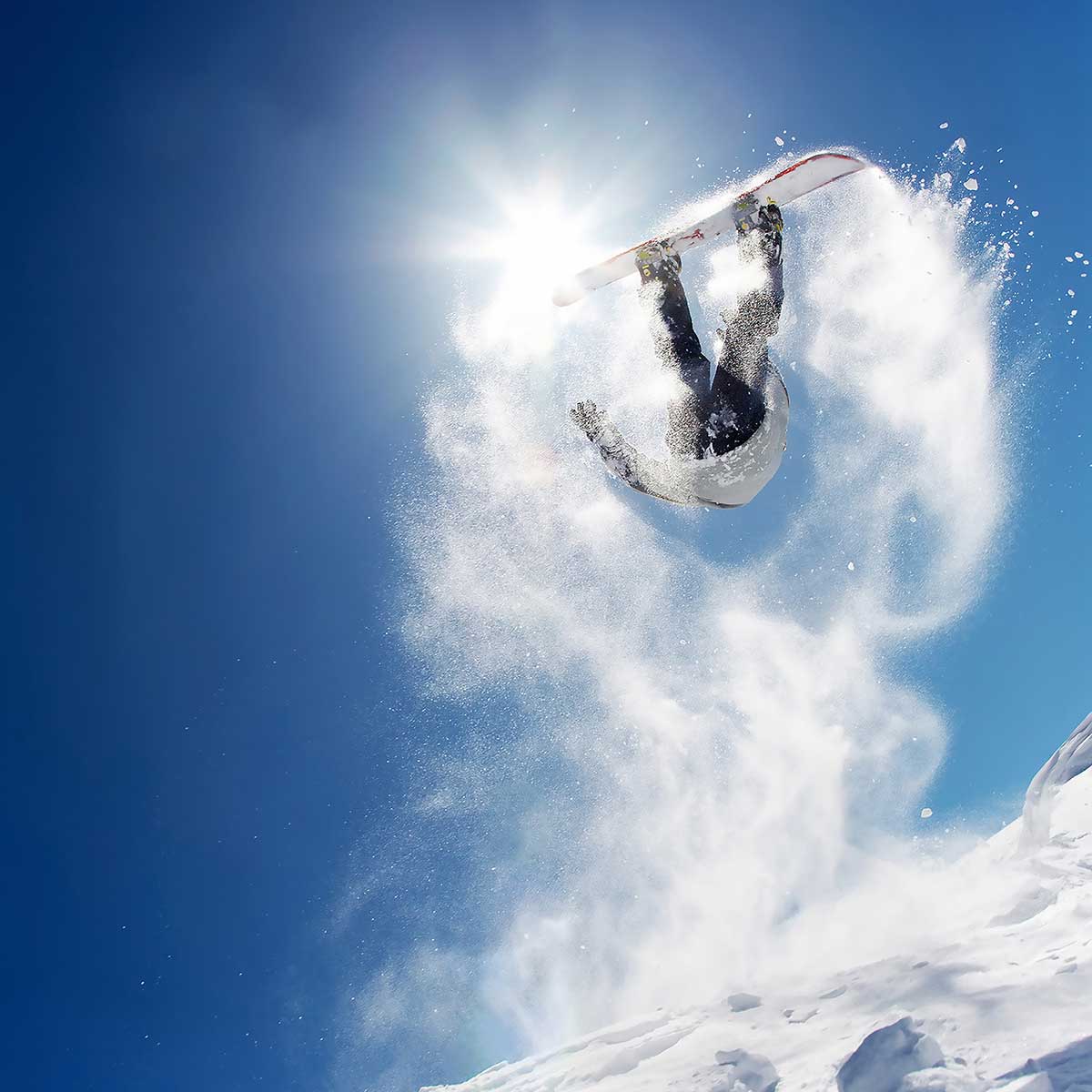 Tableau snowboarder montagne tableau alu dibond, HEXOA
