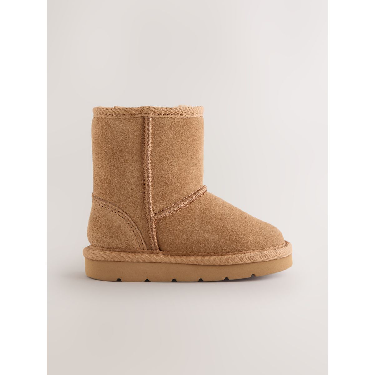 Bottes hautes à enfiler en daim déperlant marron fauve, NEXT