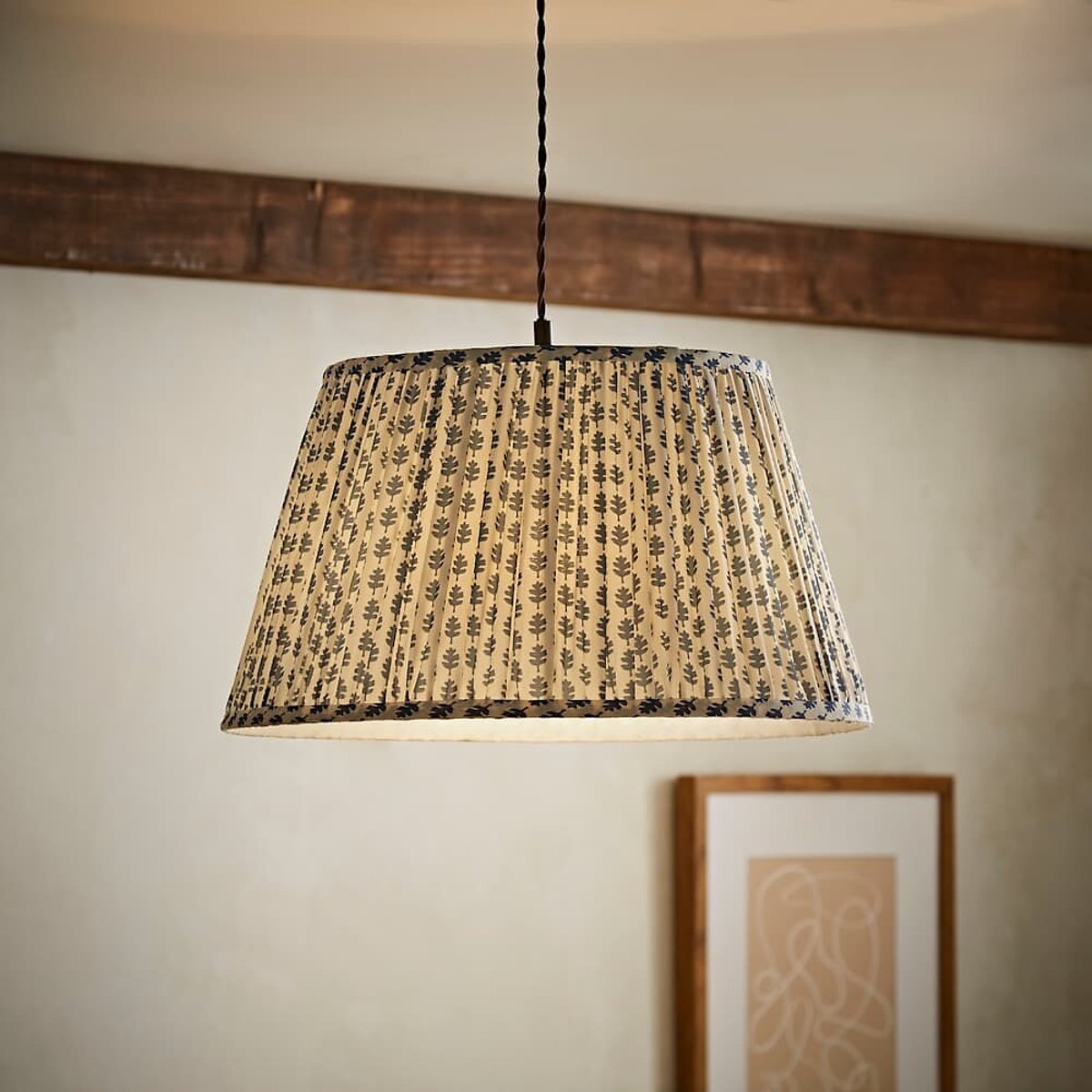 45cm Gracelyn Floral Pleated Pendant Shade blue, SO'HOME