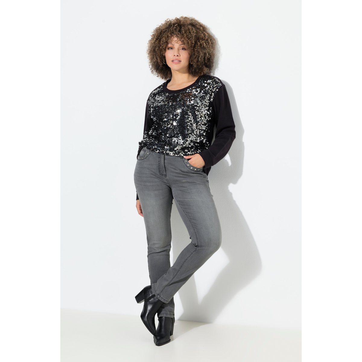 Jean Sarah à jambe étroite jean gris, ULLA POPKEN