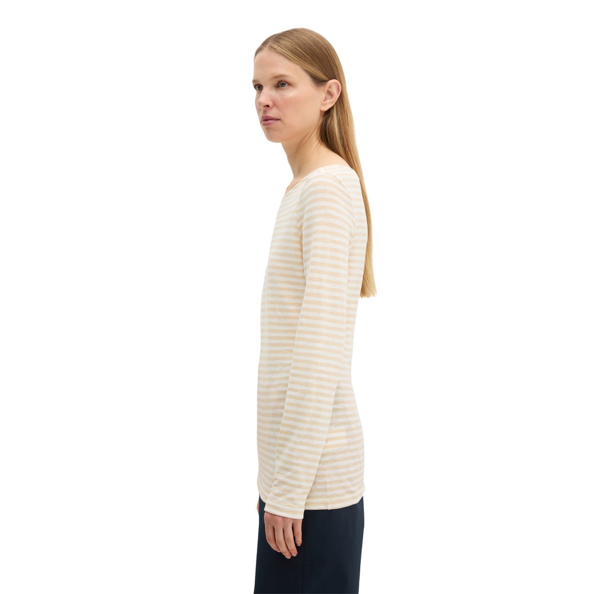 T-shirt long régulier en coton organique blanc, MARC O'POLO