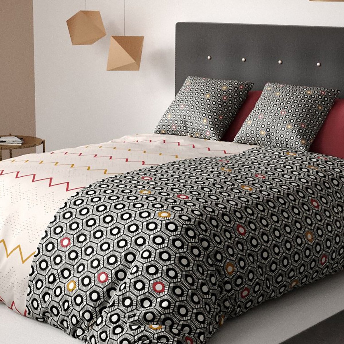 Parure housse de couette 100% coton 57fils-himba black noir, C DESIGN HOME TEXTILE