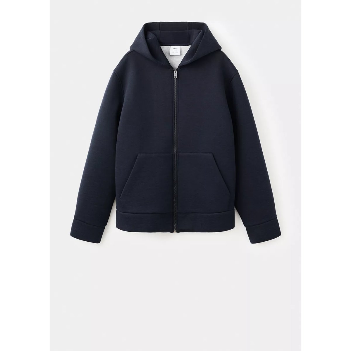 Sweat à zip effet néoprène bleu marine, MANGO MAN