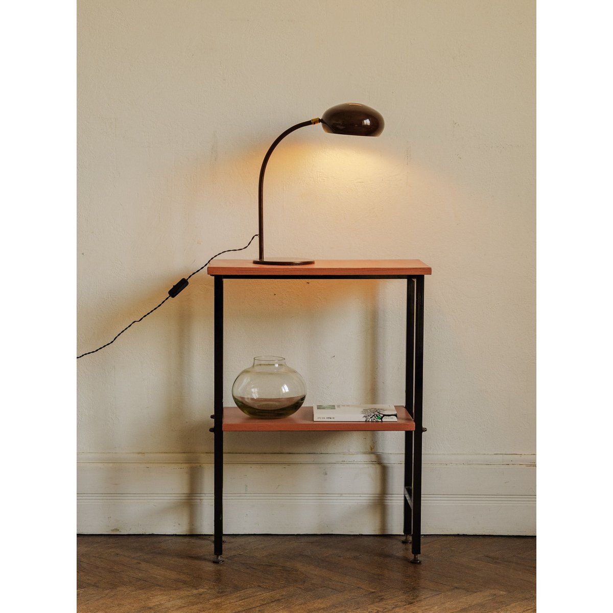 Lampe à poser en métal marron Julia N°1096 - Bon état marron, DEBONGOUT