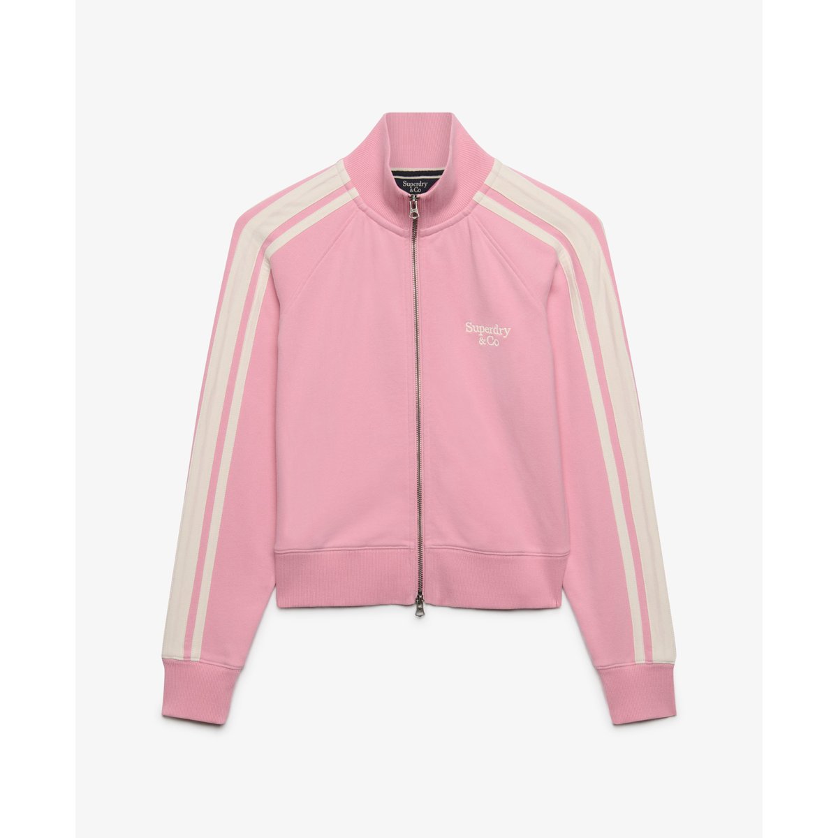 Veste de Survêtement Rayée Coupe Ajustée rose marine, SUPERDRY