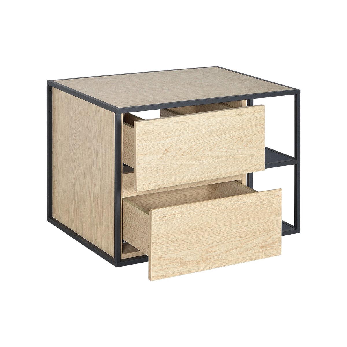 Ensemble meuble simple vasque 70 cm + vasque + miroir EDISSON chêne - ppm - mat, MOB IN