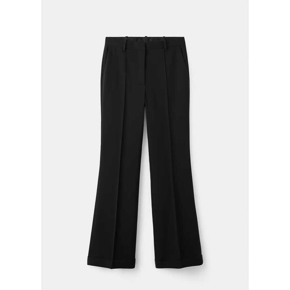 Pantalon flare coutures noir, MANGO