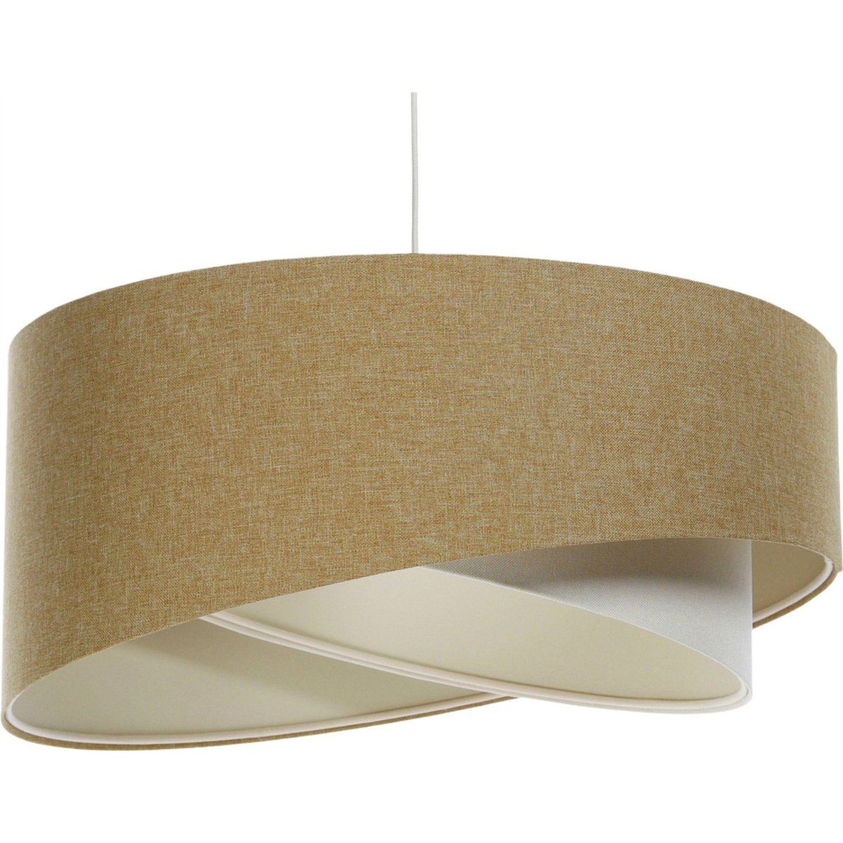 Suspension en lin rond Boho beige crème en lin naturel, BPS KONCEPT