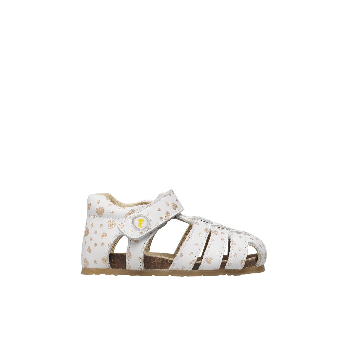 Sandales semi-fermées en cuir ALBY blanc-platine-, FALCOTTO