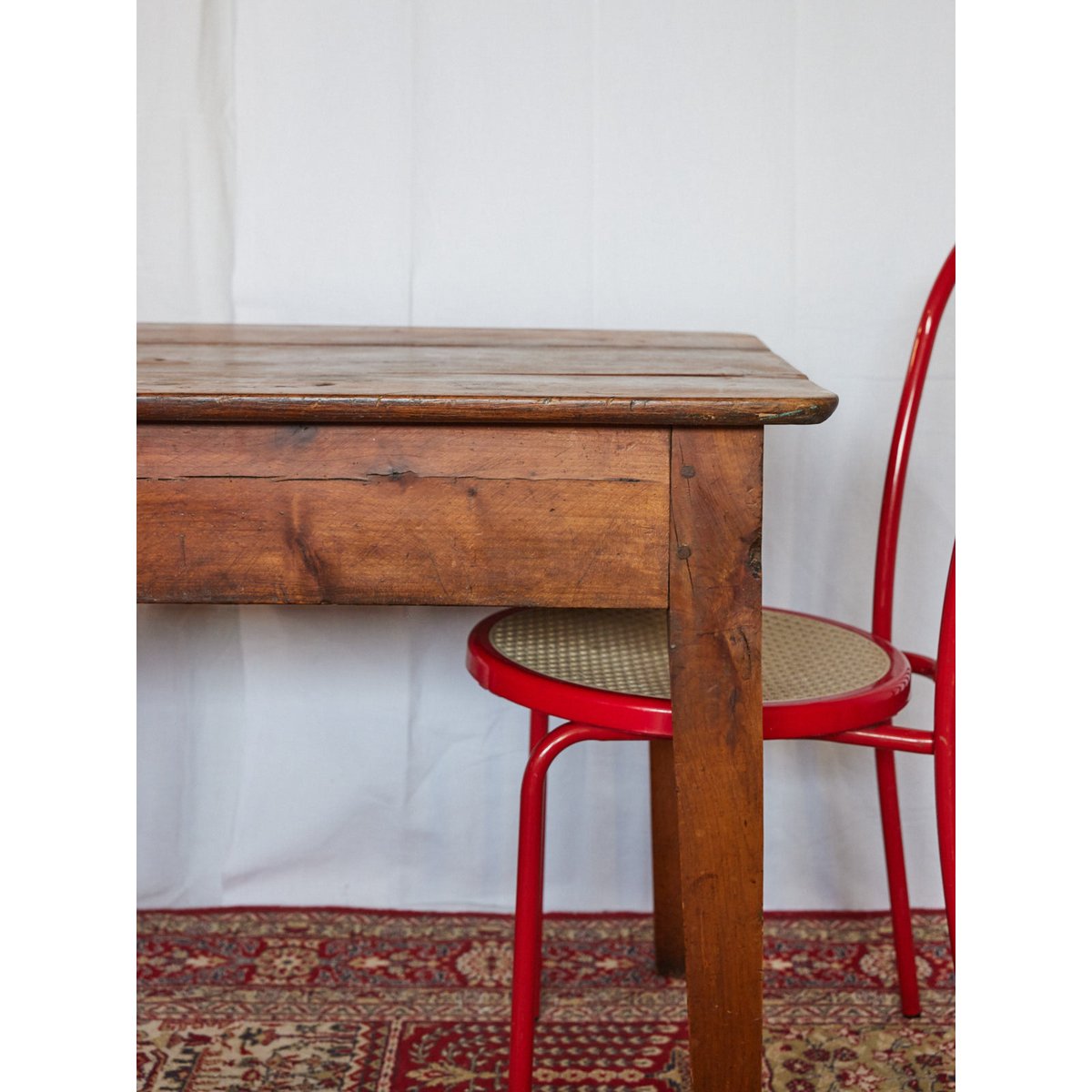 Table de ferme en chêne Francine N°1132 - Bon état bois foncé, DEBONGOUT