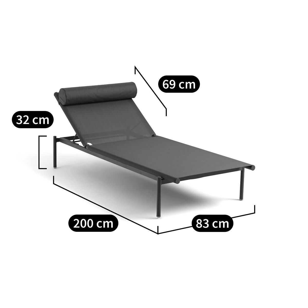 Bain de soleil aluminium, LYAM anthracite, LA REDOUTE INTERIEURS