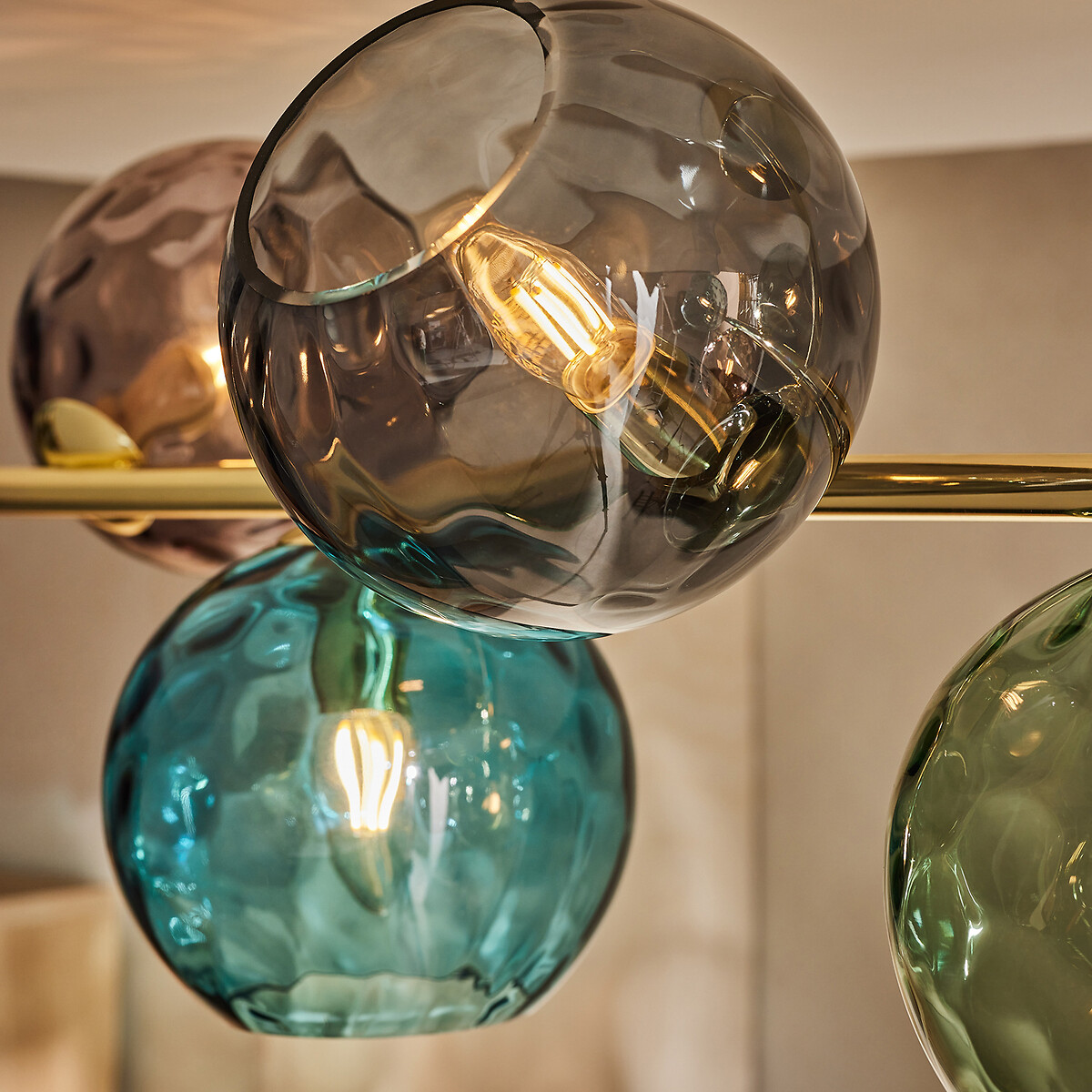 MADE.COM Ilaria 7-Light Swirl Glass Semi-Flush Ceiling Light multi-coloured, MADE