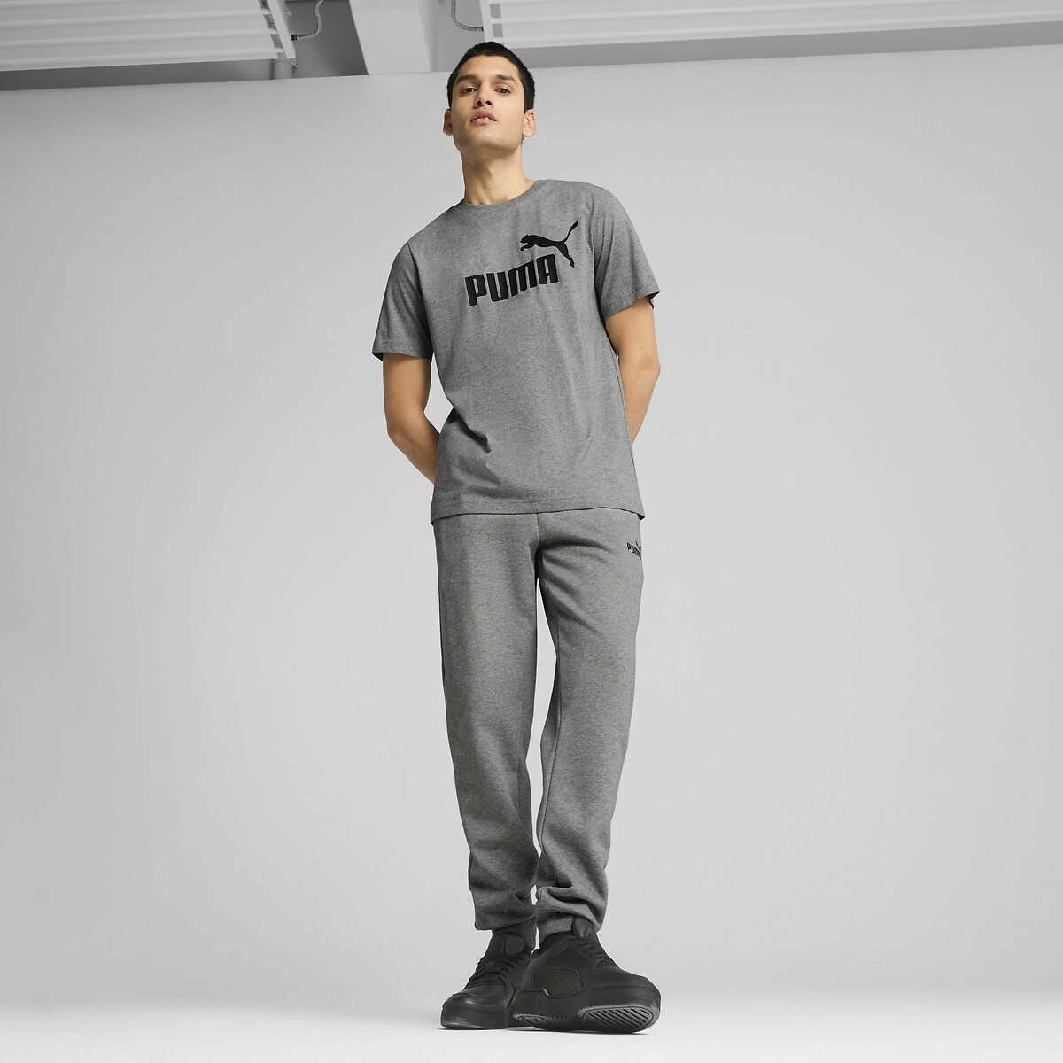 T-shirt manches courtes Essentiel gros logo gris, PUMA