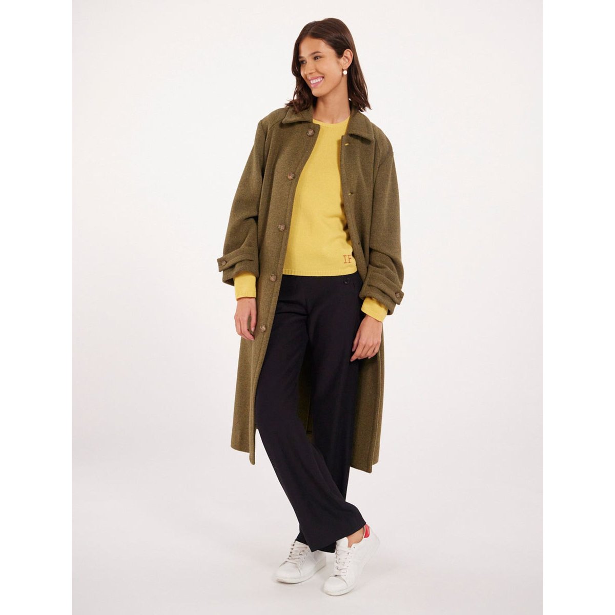 Manteau Esme kaki laine khaki, INES DE LA FRESSANGE PARIS