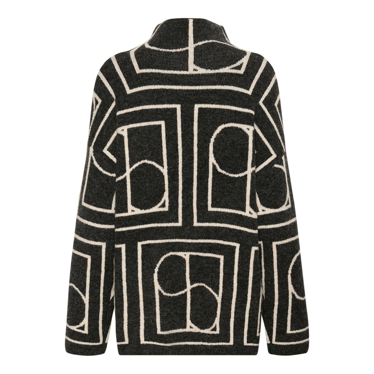 Pullover tricoté noir black w white monogram, SOAKED IN LUXURY